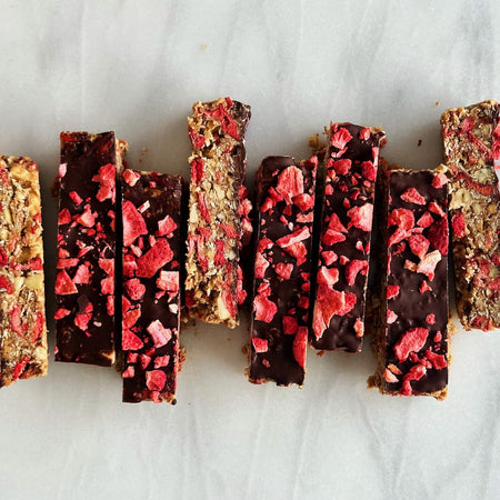 Lentine Alexis' Protein-Rich Nut Butter + Berry Breakfast Bars