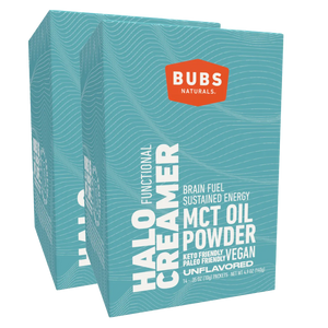 BUBS Naturals MCT Oil Powder, Vegan Halo Functional Creamer, 14ct travel pack, bundle of 2