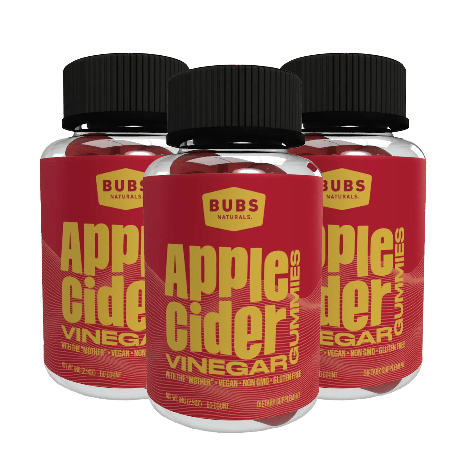 Apple Cider Vinegar Gummies BUBS Naturals Bundle of 3