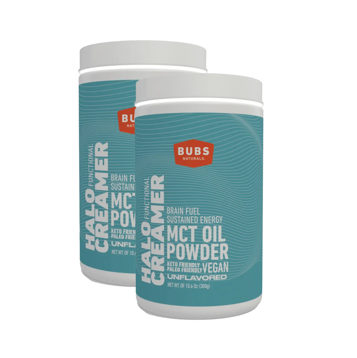 BUBS Naturals MCT Oil Powder, Vegan Halo Functional Creamer, 10oz tub, bundle of 2