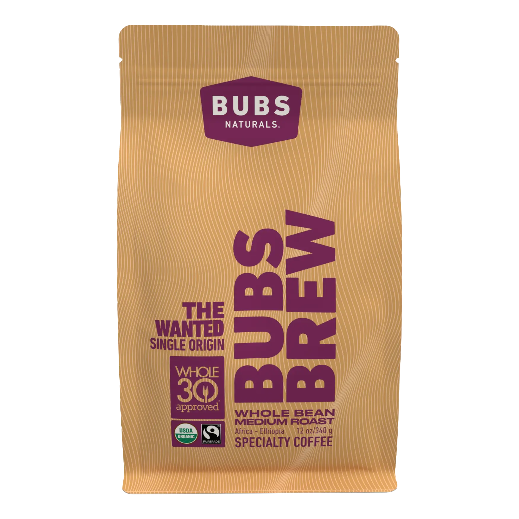 BUBS Brew Wanted Specialty Coffee, Medium Roast Whole Bean, Front