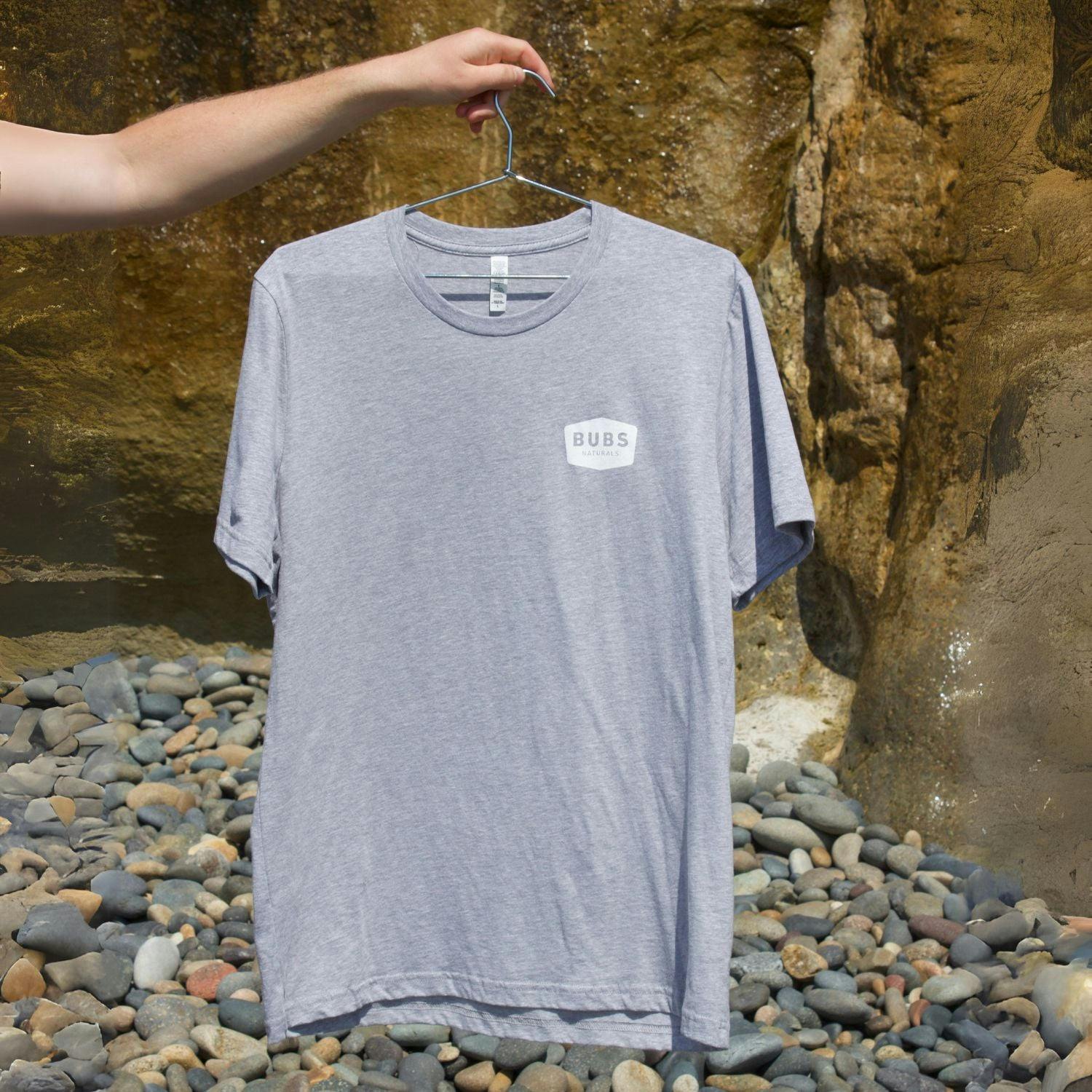 BUBS Naturals Heather Gray Core Shirt, Front Outside