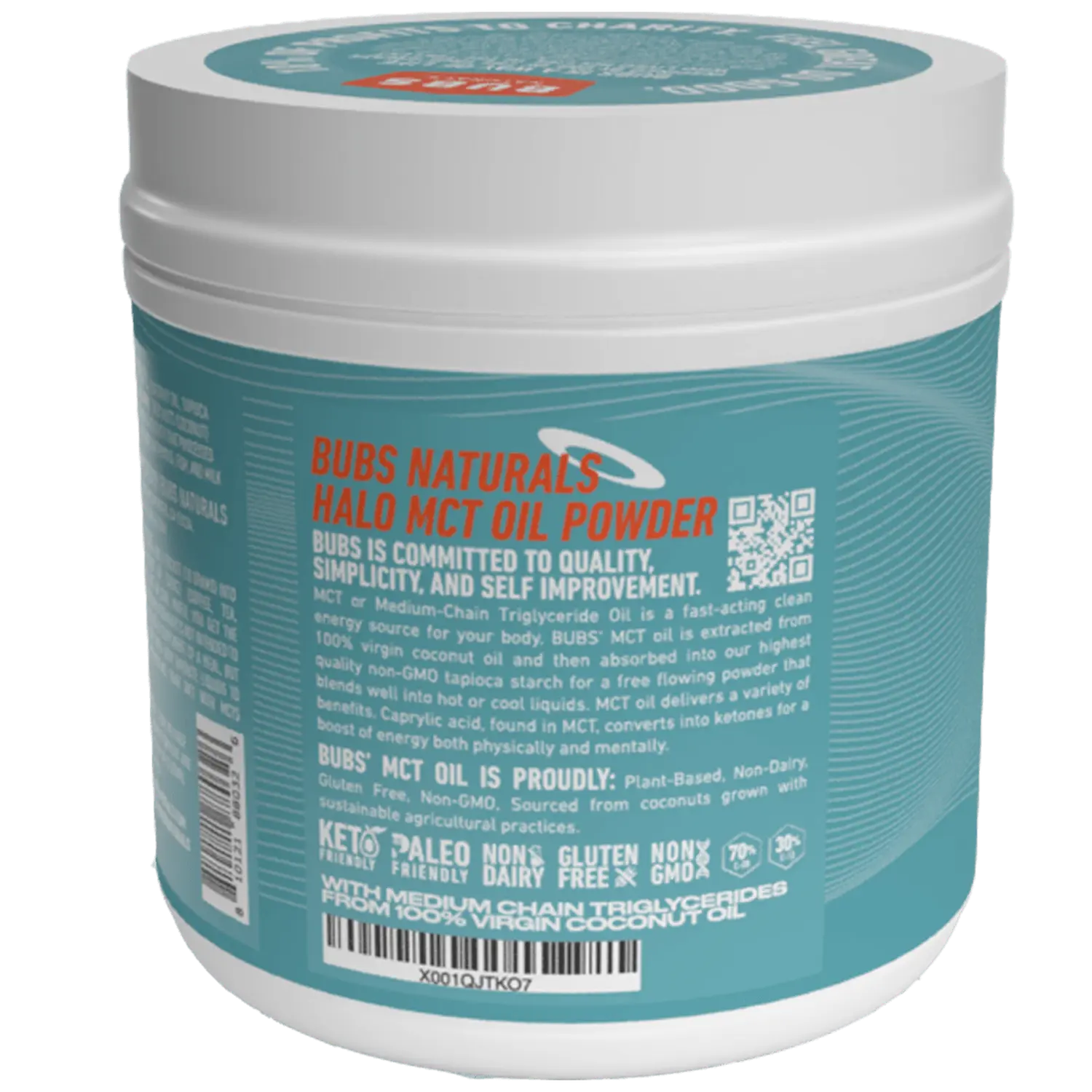 BUBS Naturals Essential Bundle - MCT Oil Powder Halo Creamer Side