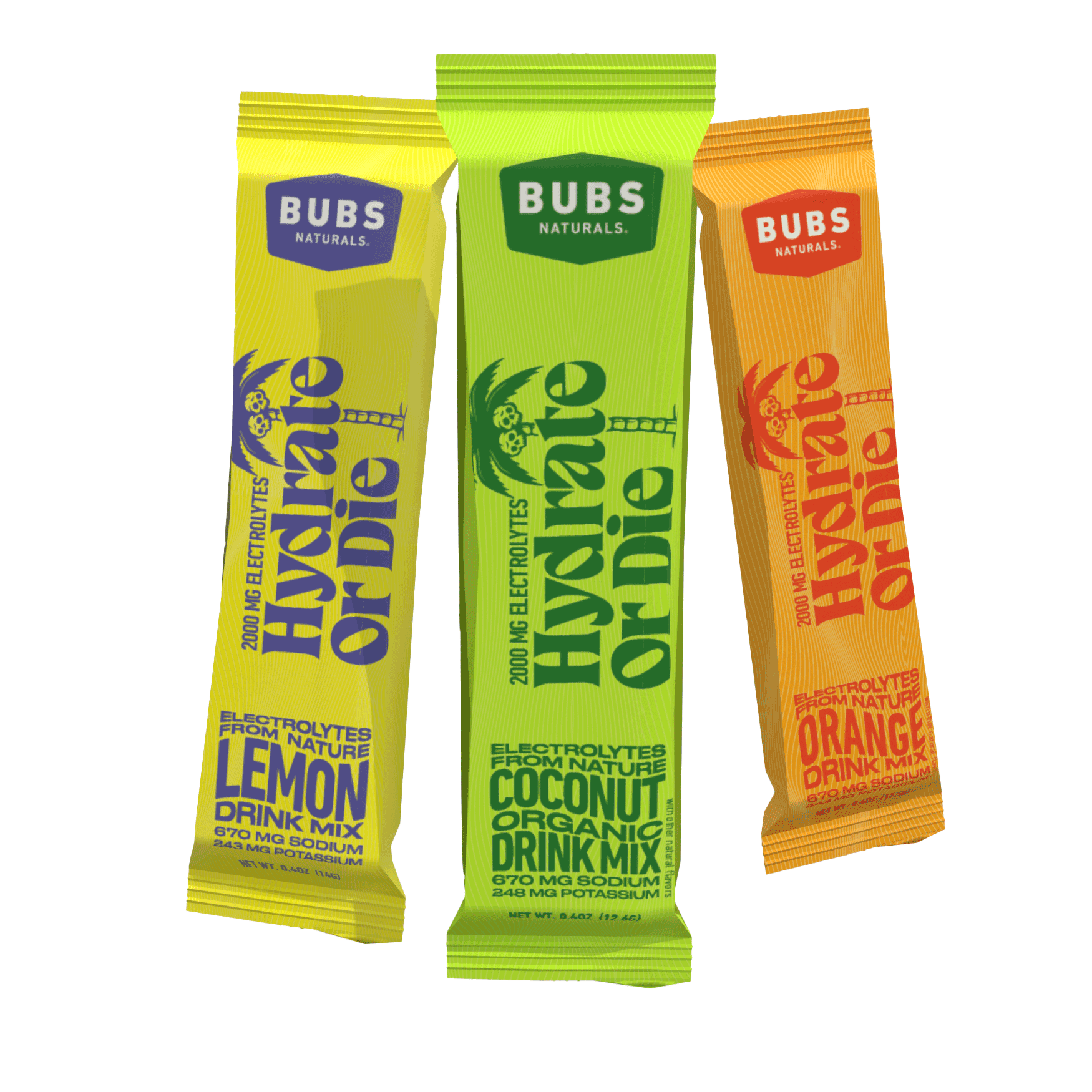 BUBS Naturals Hydrate or Die Electrolyte Stick Packs