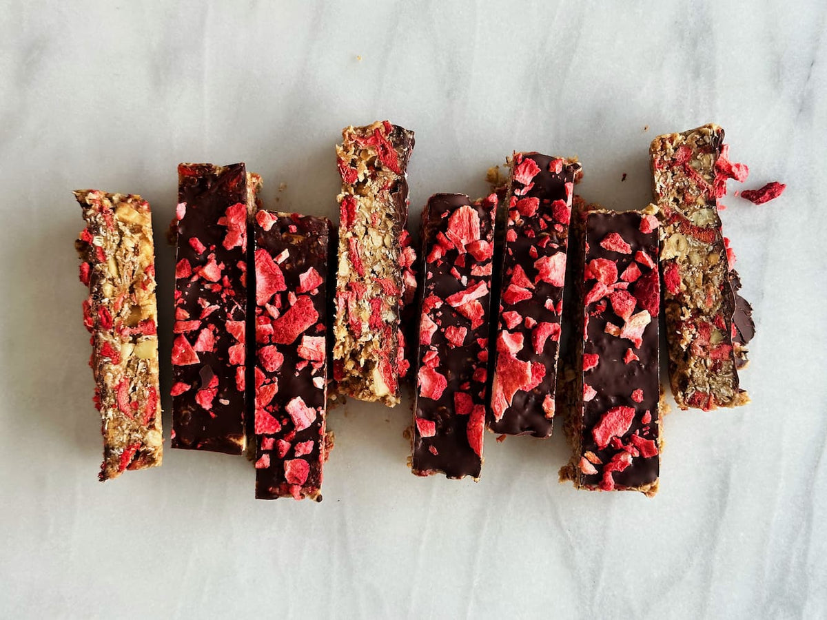 Lentine Alexis' Protein-Rich Nut Butter + Berry Breakfast Bars