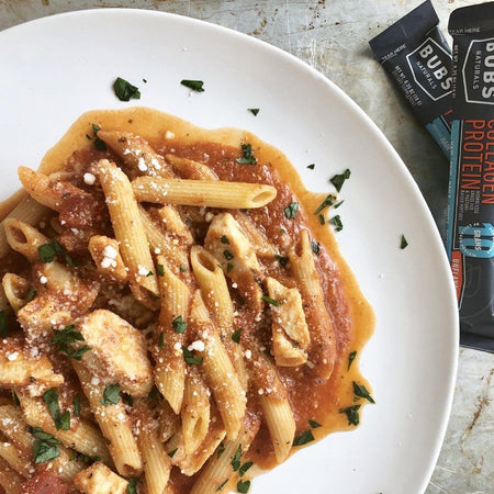 Penne Pasta w/ Collagen Protein Tomato Basil Cream Sauce