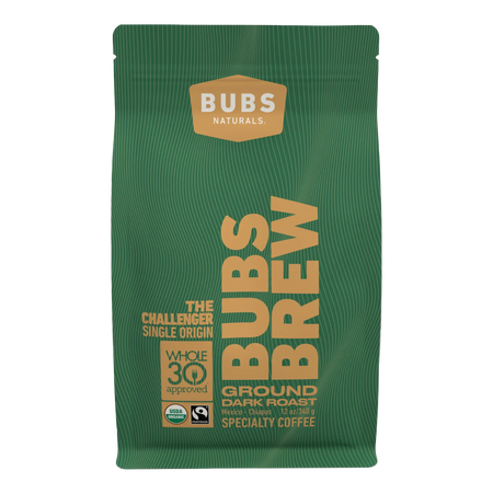 BUBS Brew Challenger Specialty Coffee, Dark Roast Ground, Front