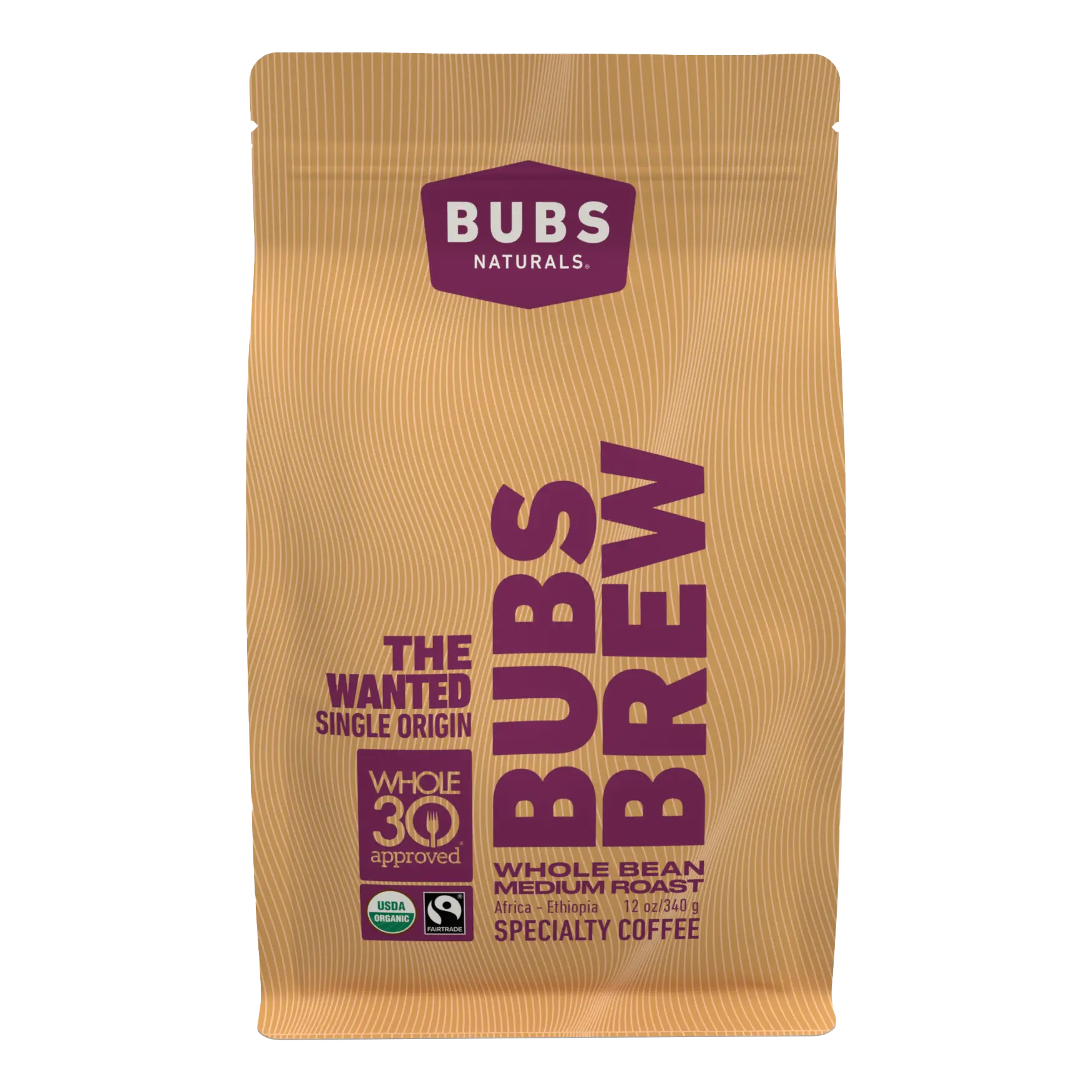 BUBS Brew Wanted Specialty Coffee, Medium Roast Whole Bean, Front