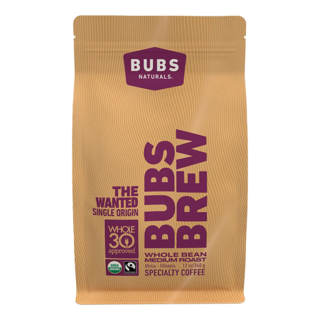 BUBS Brew Wanted Specialty Coffee, Medium Roast Whole Bean, Front