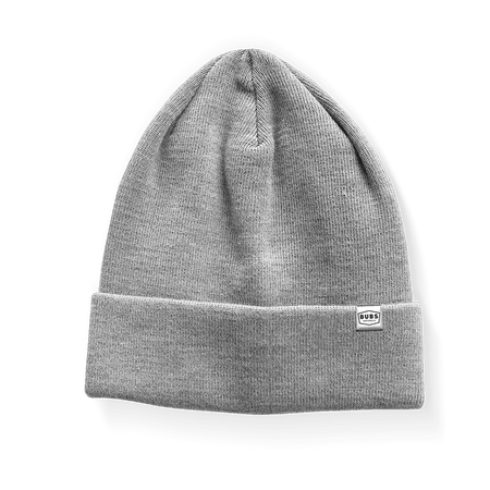 gray beanie with small BUBS Naturals logo on front